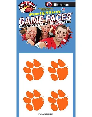 Clemson Waterless Face Tattoos