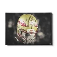  Seminoles | Fsu 24x16 Seminole Helmet Held High Canvas | Alumni Hall