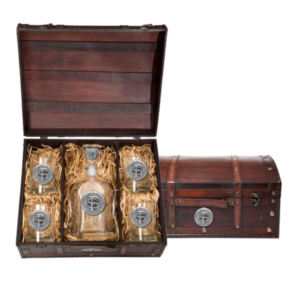  Seminoles | Fsu Heritage Pewter Decanter Chest Set | Alumni Hall