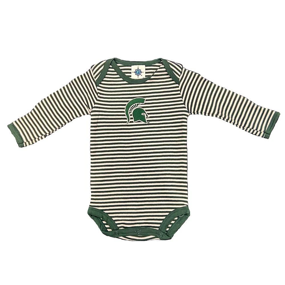 Michigan State Infant Striped Long Sleeve Bodysuit