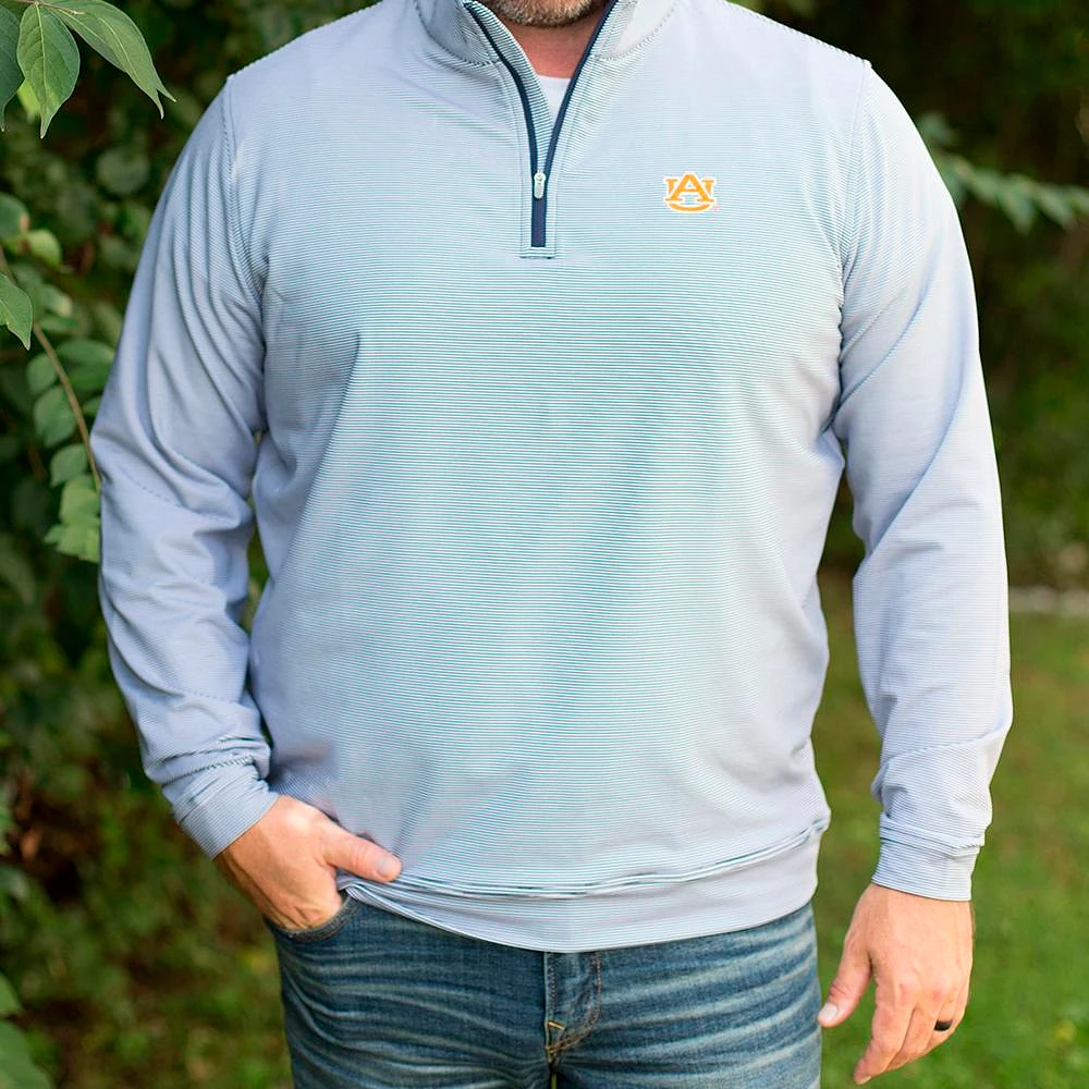 Auburn Peter Millar Perth Stripe Quarter Zip