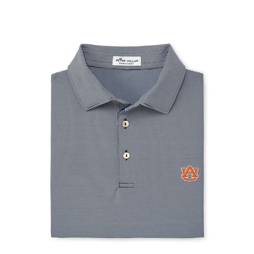 Auburn Peter Millar Jubilee Stripe Jersey Polo