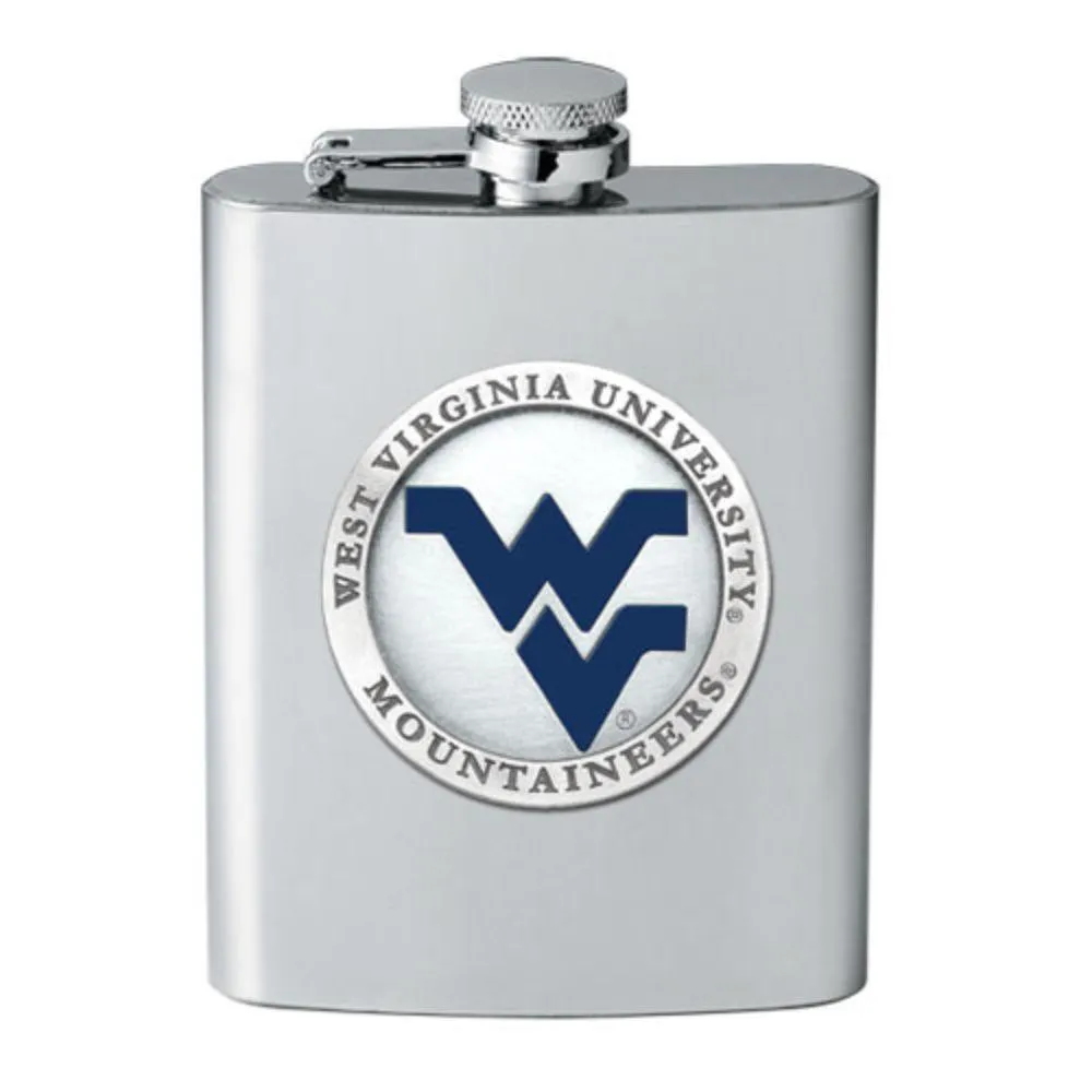  Wvu | West Virginia Heritage Pewter Blue Wv Flask | Alumni Hall