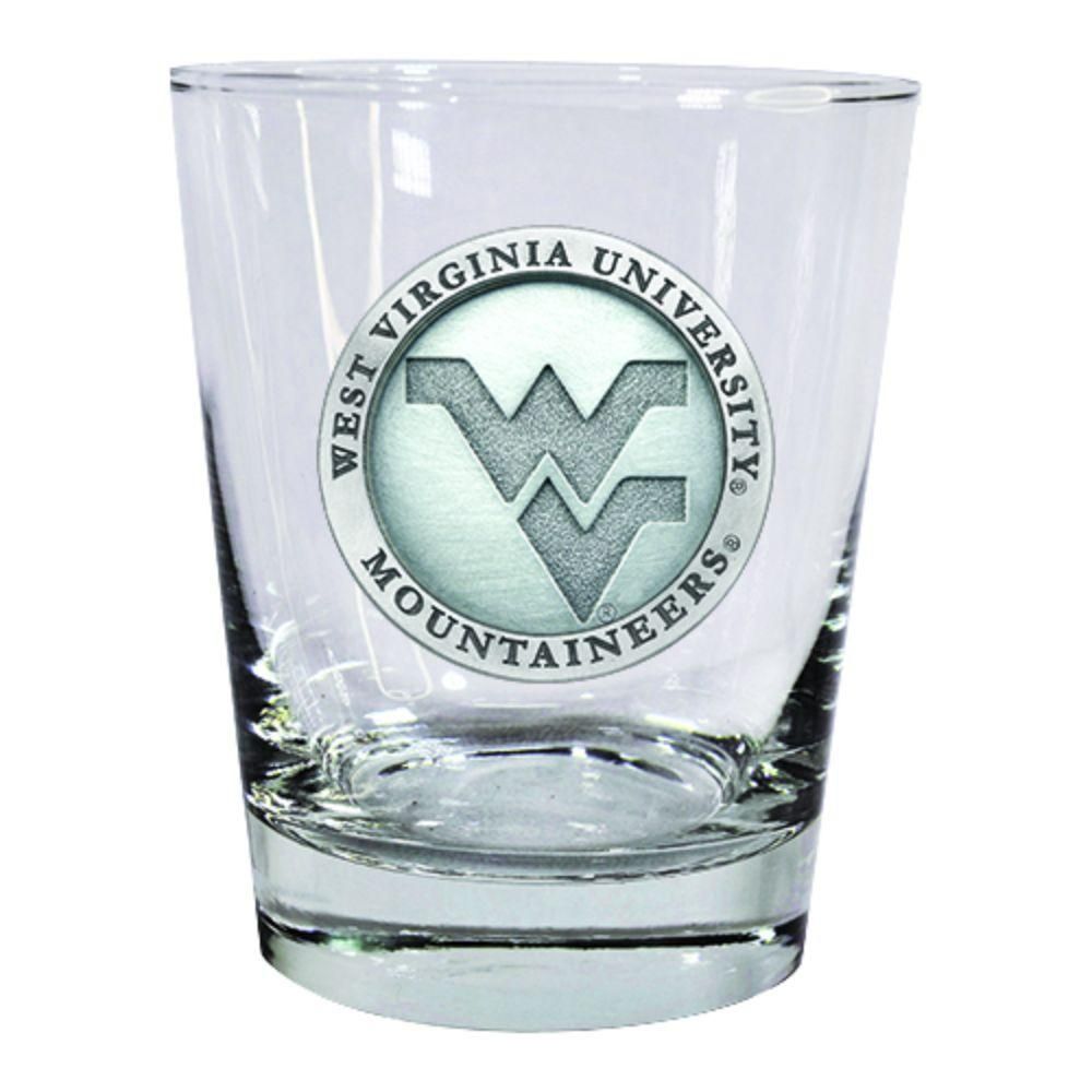  Wvu | West Virginia Heritage Pewter Circular Rocks Glass | Alumni Hall