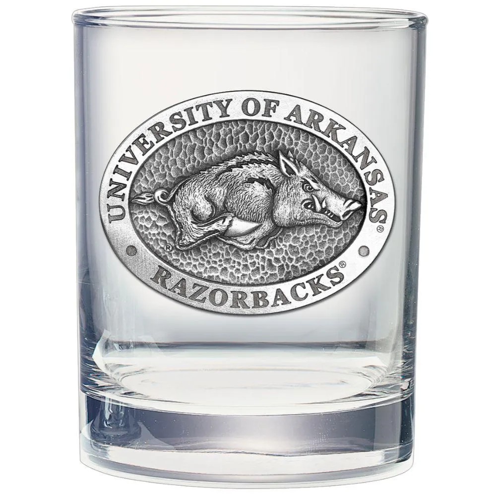  Razorbacks | Arkansas Heritage Pewter Circular Rocks Glass | Alumni Hall