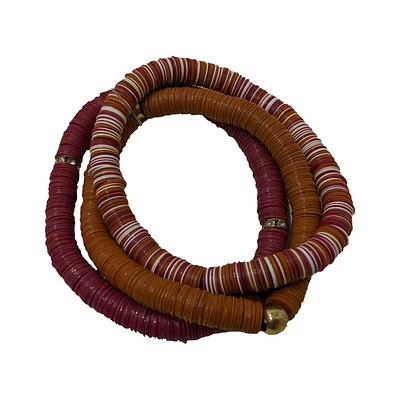 Maroon & Orange Stretch Bracelet