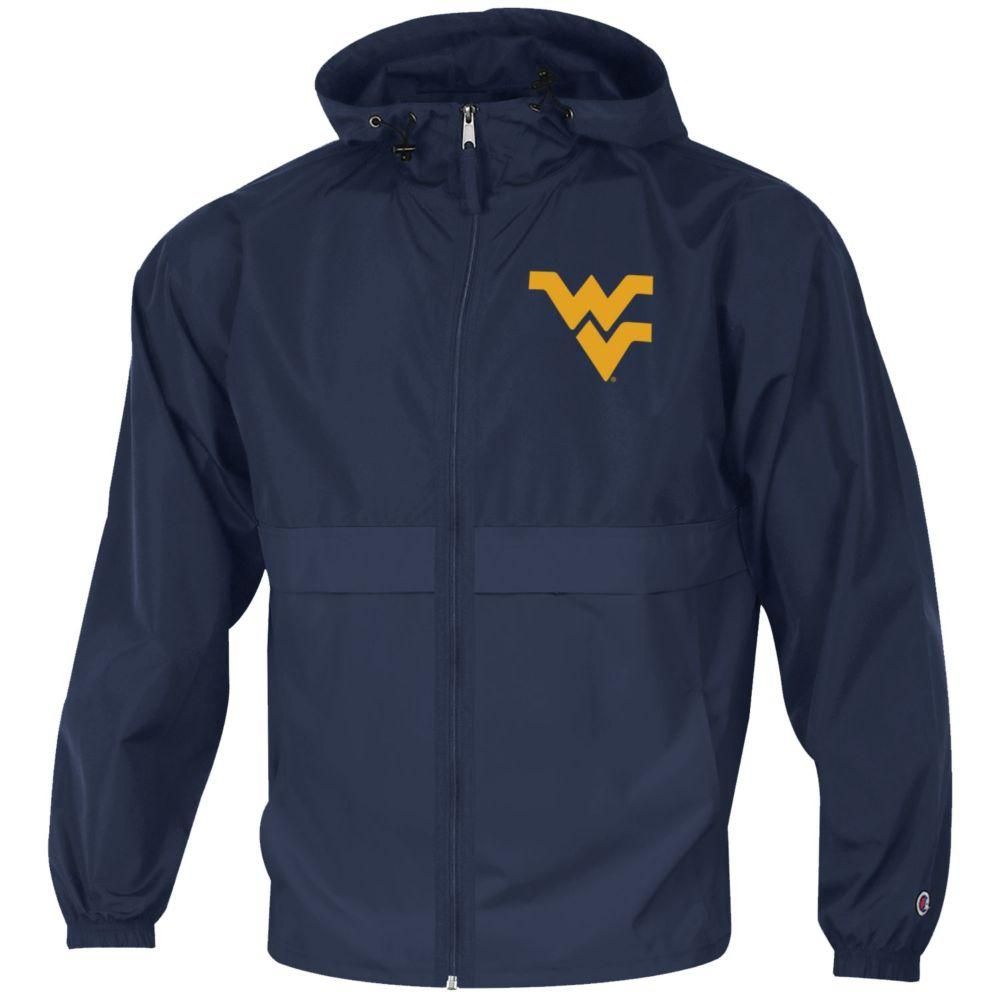 Alumni Hall Wvu  West Virginia Full Zip Lightweight Rain Jacket