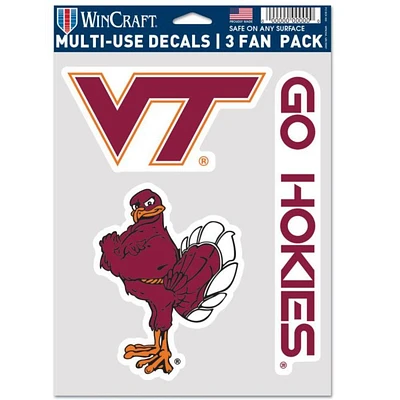 Virginia Tech 3 Pack Decal Set