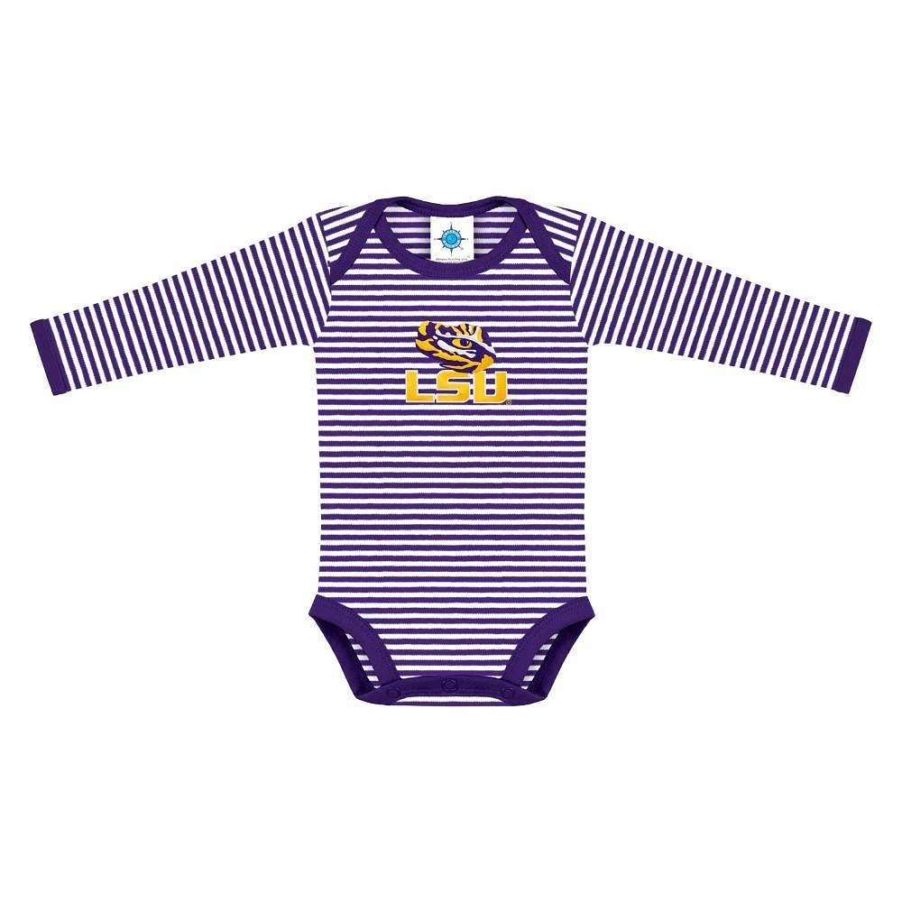 LSU Infant Stripe Long Sleeve Bodysuit