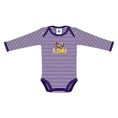 LSU Infant Stripe Long Sleeve Bodysuit