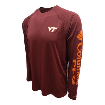 Vt | Virginia Tech Columbia Pfg Terminal Tackle L/S Shirt Alumni Hall