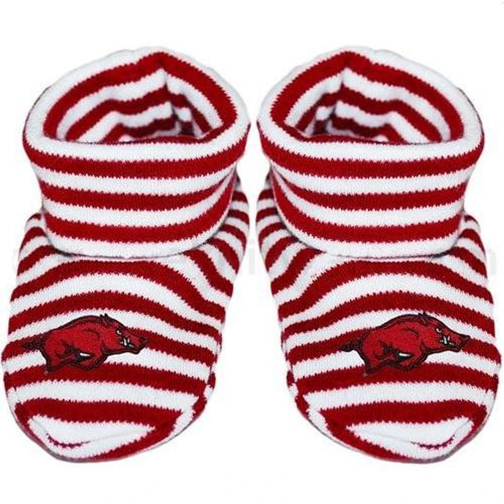 Arkansas Infant Striped Booties