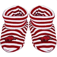 Arkansas Infant Striped Booties