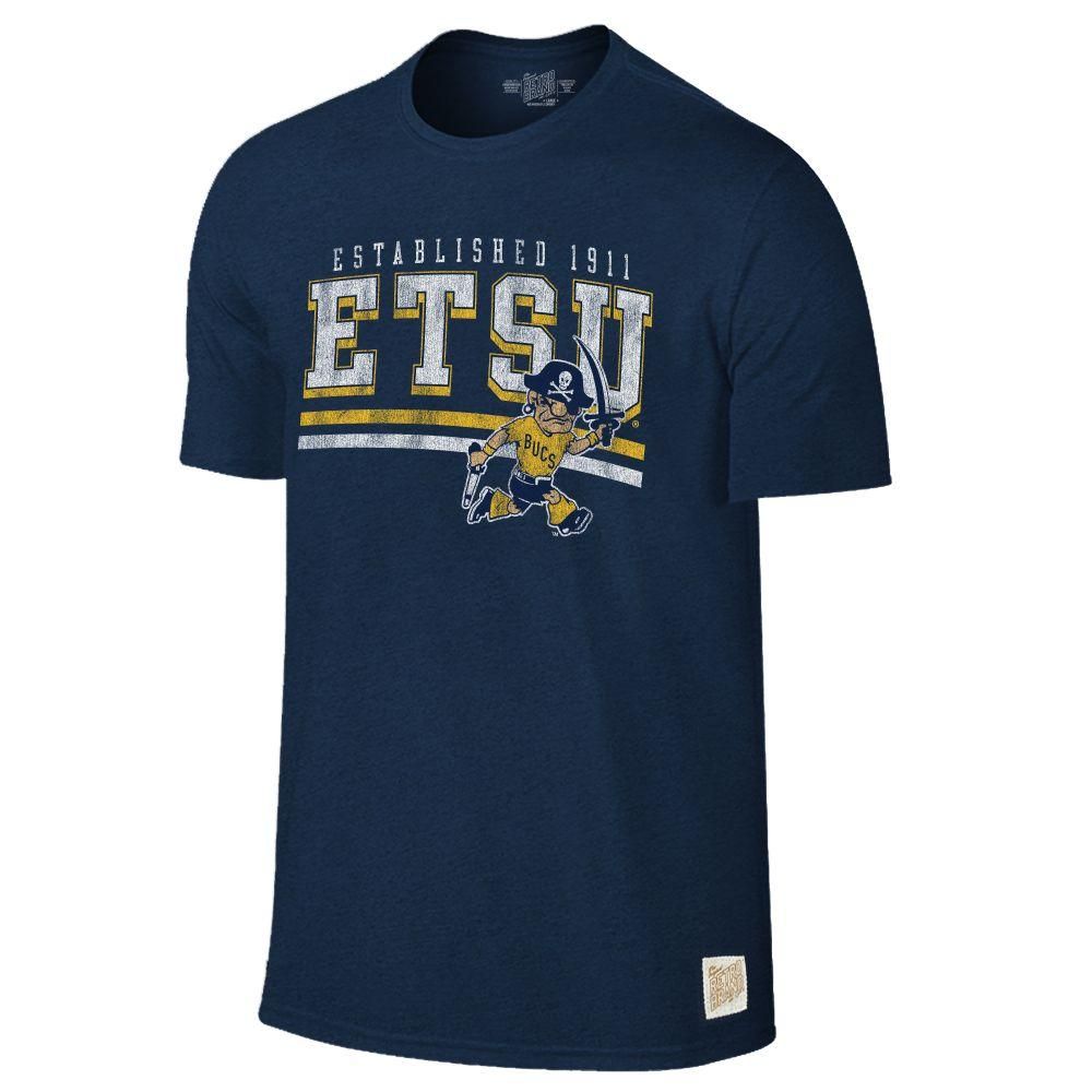 Alumni Hall Bucs, Etsu Retro Brand Mock Twist Tee Alumni Hall