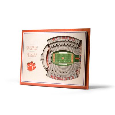  Clemson | Clemson 5- Layer 3d Memorial Stadium View Wall Art | Alumni Hall