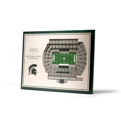  Spartans | Michigan State 5- Layer 3d Spartan Stadium View Wall Art | Alumni Hall