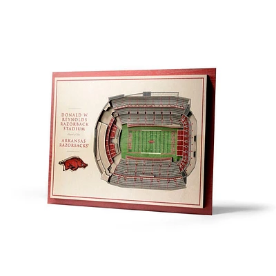 Arkansas 5-Layer 3D Donald W. Reynolds Razorbacks Stadium View Wall Art