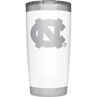 UNC Yeti 20oz White Powder Coated Rambler