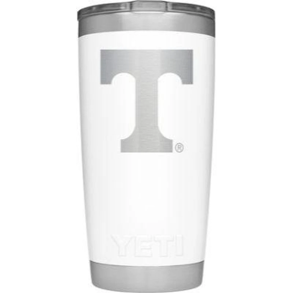 Tennessee Yeti 20 Oz White Powder Coated Rambler