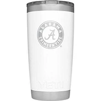 Alabama Yeti 20 Oz White Powder Coated Rambler