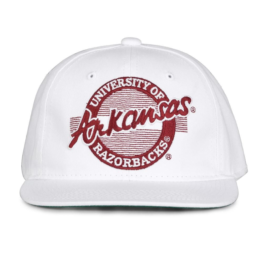  Hogs | Arkansas Retro Circle Adjustable Flatbill Hat | Alumni Hall