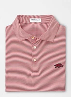 Arkansas Peter Millar Crimson Jubilee Stripe Jersey Polo