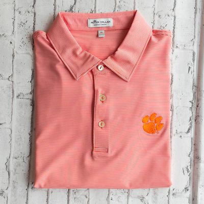 Clemson | Men's Peter Millar Jubilee Stripe Jersey Polo Alumni Hall