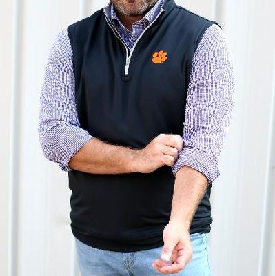 Clemson | Peter Millar Galway Quarter- Zip Vest Alumni Hall