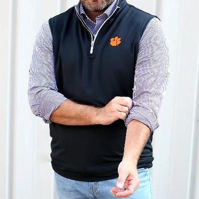 Clemson Peter Millar Galway Quarter-Zip Vest
