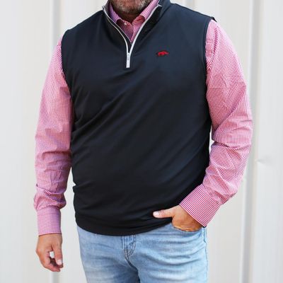 Razorbacks | Arkansas Peter Millar Galway Quarter- Zip Vest Alumni Hall