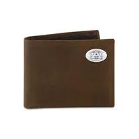  Aub | Auburn Leather Bi- Fold Wallet With Metal Concho | Alumni Hall