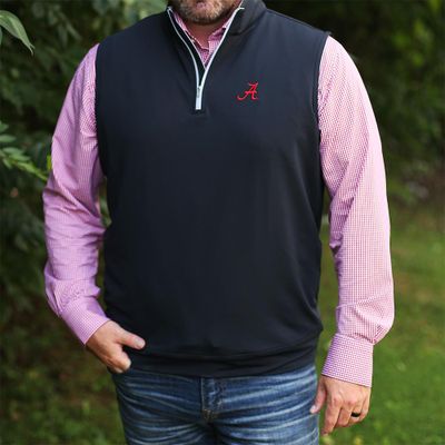 Bama | Alabama Peter Millar Galway Quarter- Zip Vest Alumni Hall