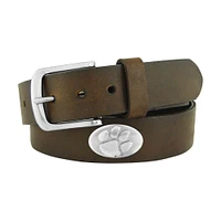 Clemson Zep-Pro Brown Leather Concho Belt