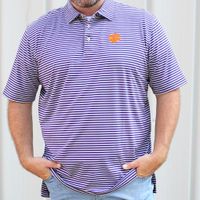 Clemson | Men's Peter Millar Mills Stripe Jersey Polo Alumni Hall