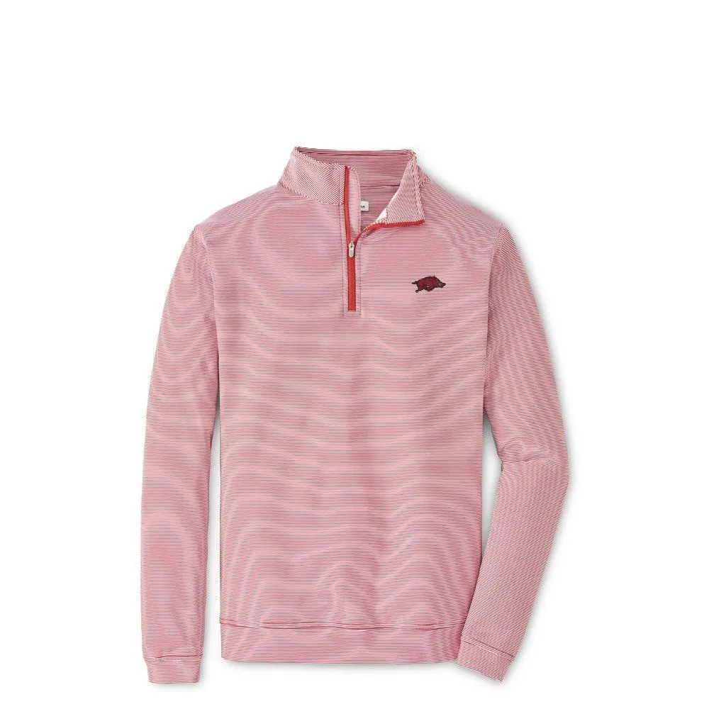 Razorbacks | Arkansas Peter Millar Perth Stripe Stretch 1/4 Zip Alumni Hall