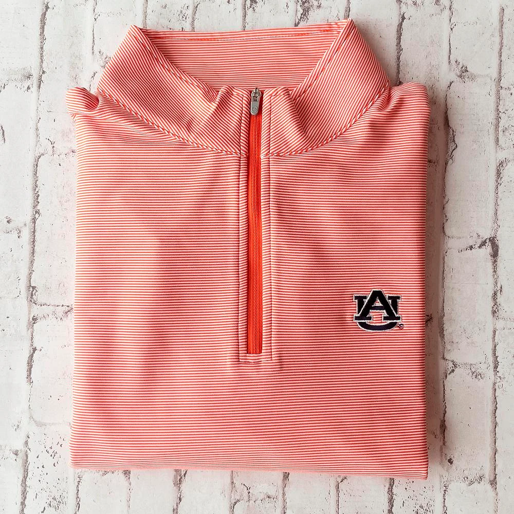 Auburn Peter Millar Perth Stripe Stretch 1/4 Zip