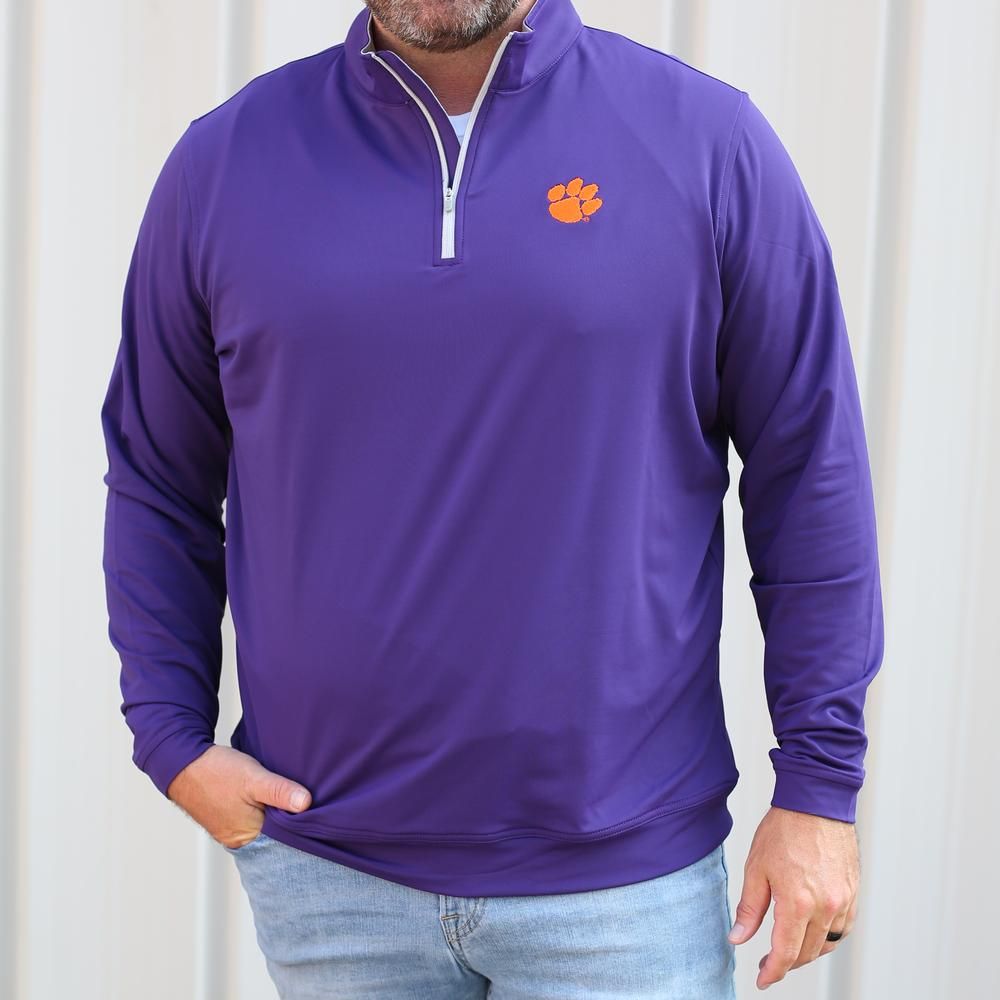 Clemson | Peter Millar Perth Stretch 1/4 Zip Alumni Hall