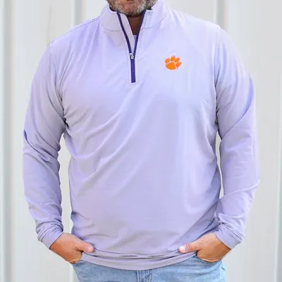 Clemson Peter Millar Perth Stripe Stretch 1/4 Zip