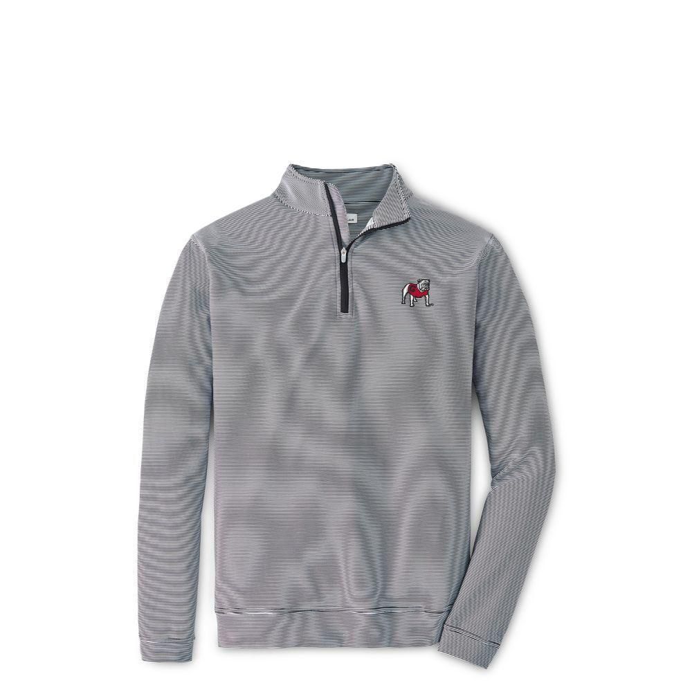 Dawgs | Georgia Peter Millar Perth Stripe Stretch 1/4 Zip Alumni Hall