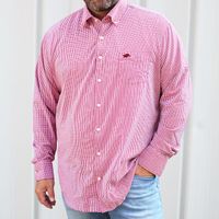 Razorbacks | Arkansas Peter Millar Gingham Stretch Woven Shirt Alumni Hall