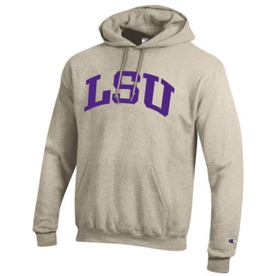 LSU Champion Fleece Screen Print Arch Hoodie