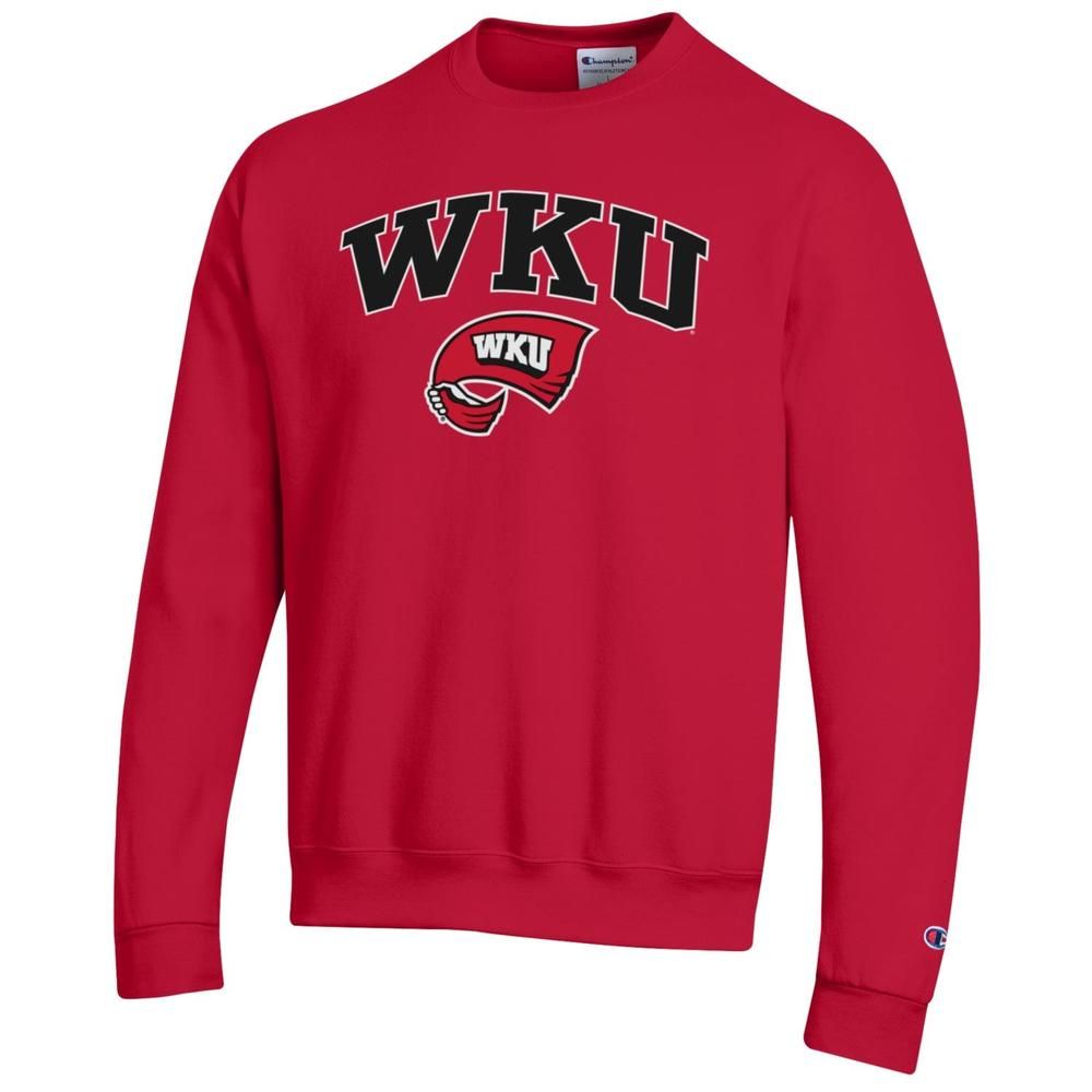 Wku | Western Kentucky Arch Logo Red Fleece Crew Alumni Hall