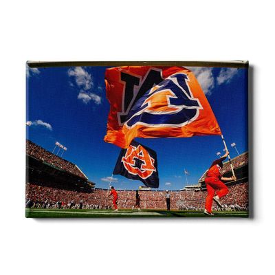  Aub | Auburn 24in X 16in Au Flags Canvas | Alumni Hall