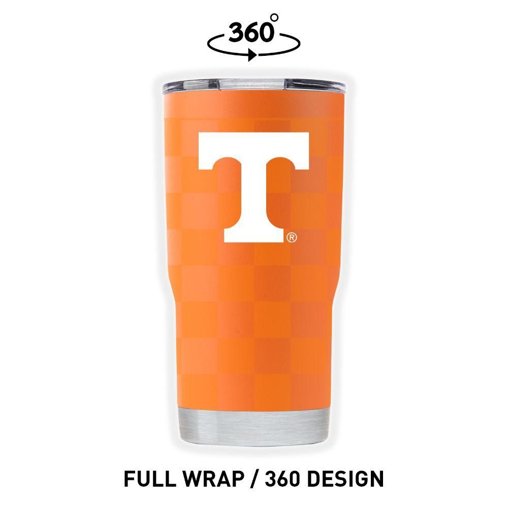  Vols | Tennessee Gametime Sidekicks Clear Wrap Checkerboard 20 Oz Tumbler | Alumni Hall