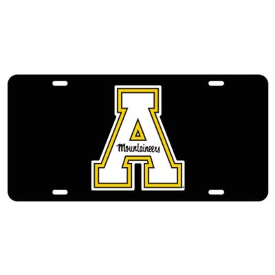  App | Appalachian State Black Block A License Plate | Alumni Hall