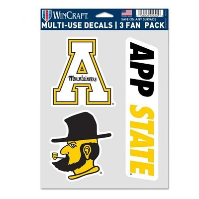 Appalachian State Fan 3 Pack Multi-use Decals