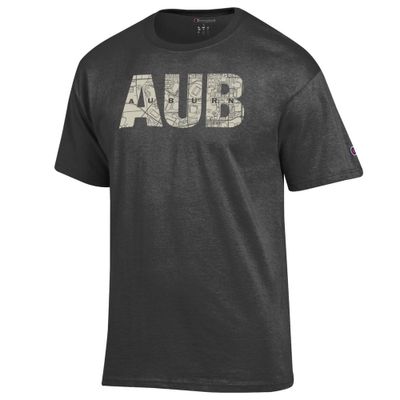 Aub | Auburn Champion Men's Town Map Lettering Tee Shirt Alumni Hall