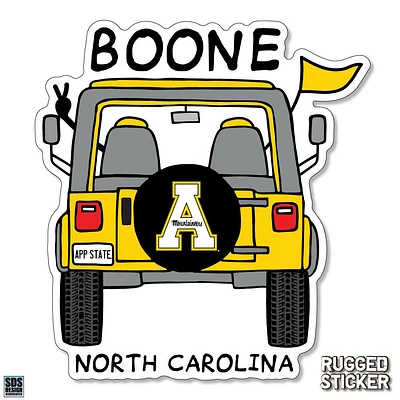 Appalachian State Cartoon Jeep Decal