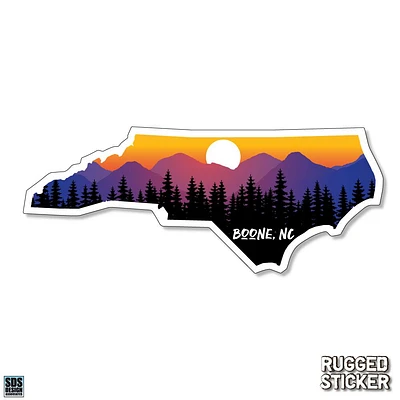Seasons Design Boone State Shape Sunset Decal