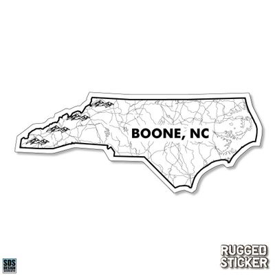 Seasons Design Boone North Carolina Map Decal